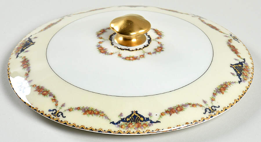 Pomona (Cream, Gold Verge) Lid for Round Vegetable by Haviland-1