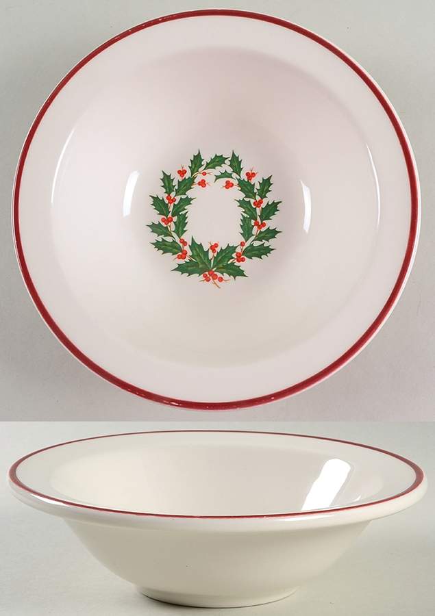 HLC76 RED Rim Cereal Bowl by Homer Laughlin -1