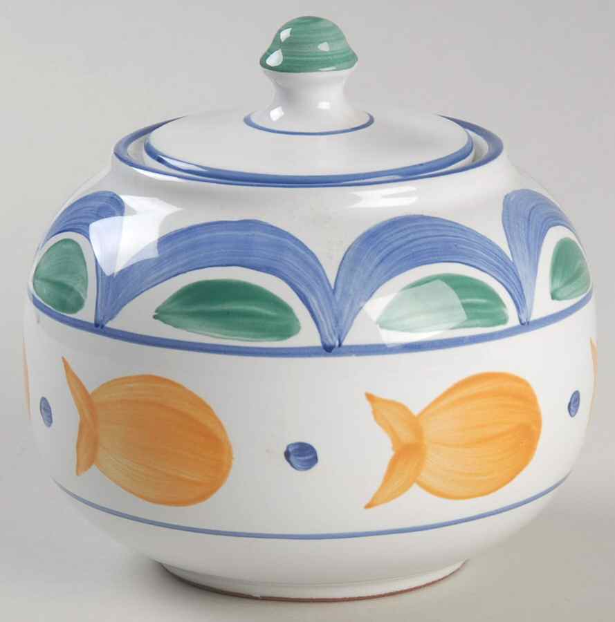 Goldfish Sugar Bowl & Lid by Herend Village-1