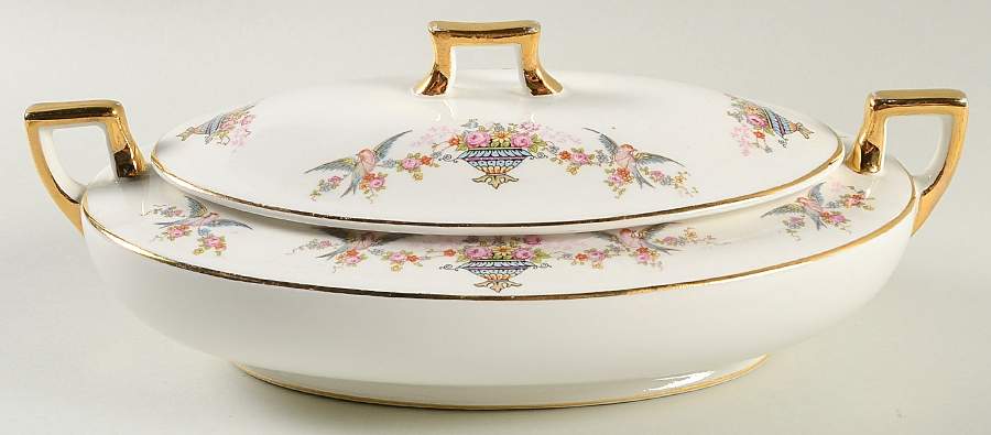 Rosewood (Decor Not On Verge) Oval Covered Vegetable by Homer Laughlin -1