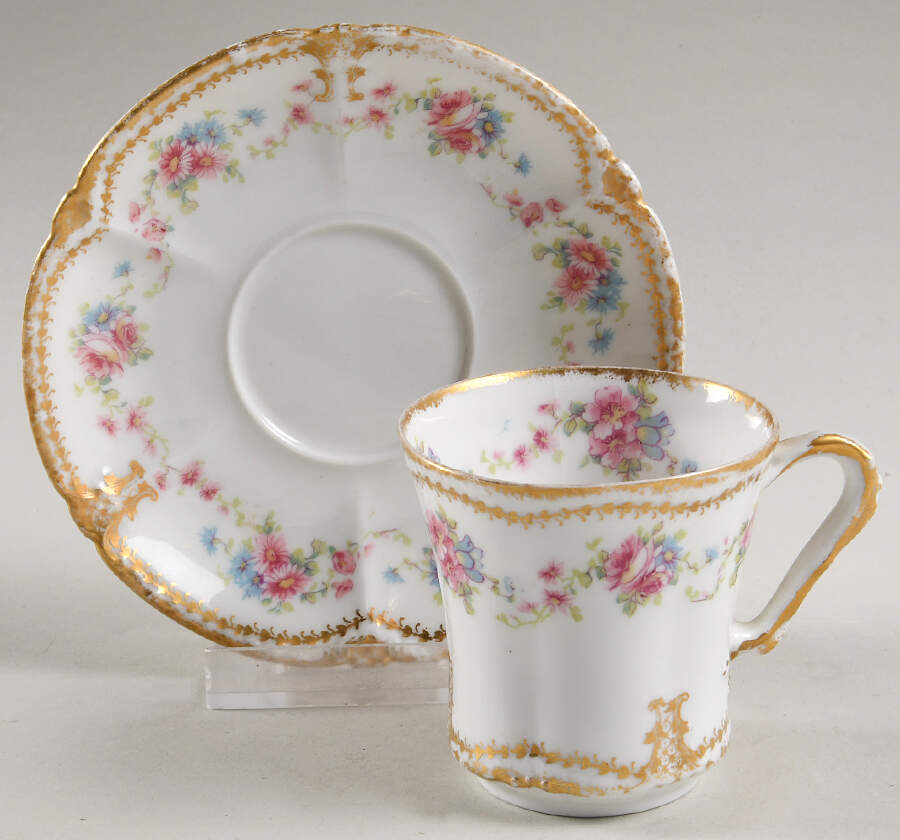 H966 Flat Demitasse Cup & Saucer Set by Haviland-1
