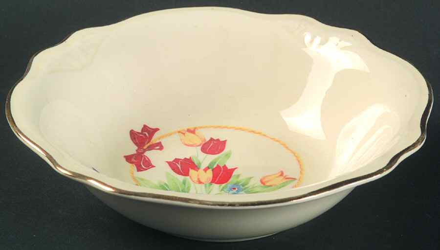 Tulips In A Basket Fruit/Dessert (Sauce) Bowl by Homer Laughlin -1