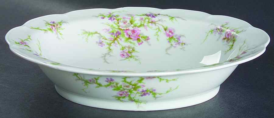 Rosalinde (France, No Trim) 9" Oval Vegetable Bowl by Haviland-1