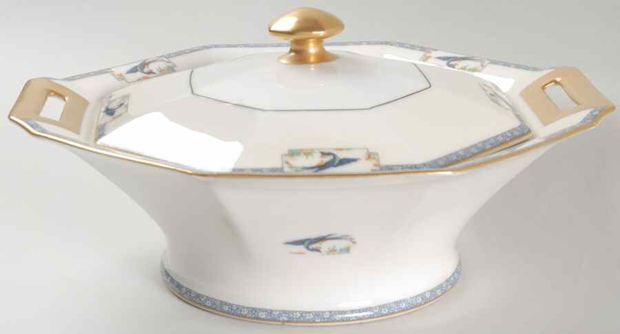 Calcutta (Cream Rim) Round Covered Vegetable by Haviland-1