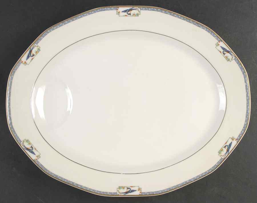 Calcutta (Cream Rim) 15" Oval Serving Platter by Haviland-1