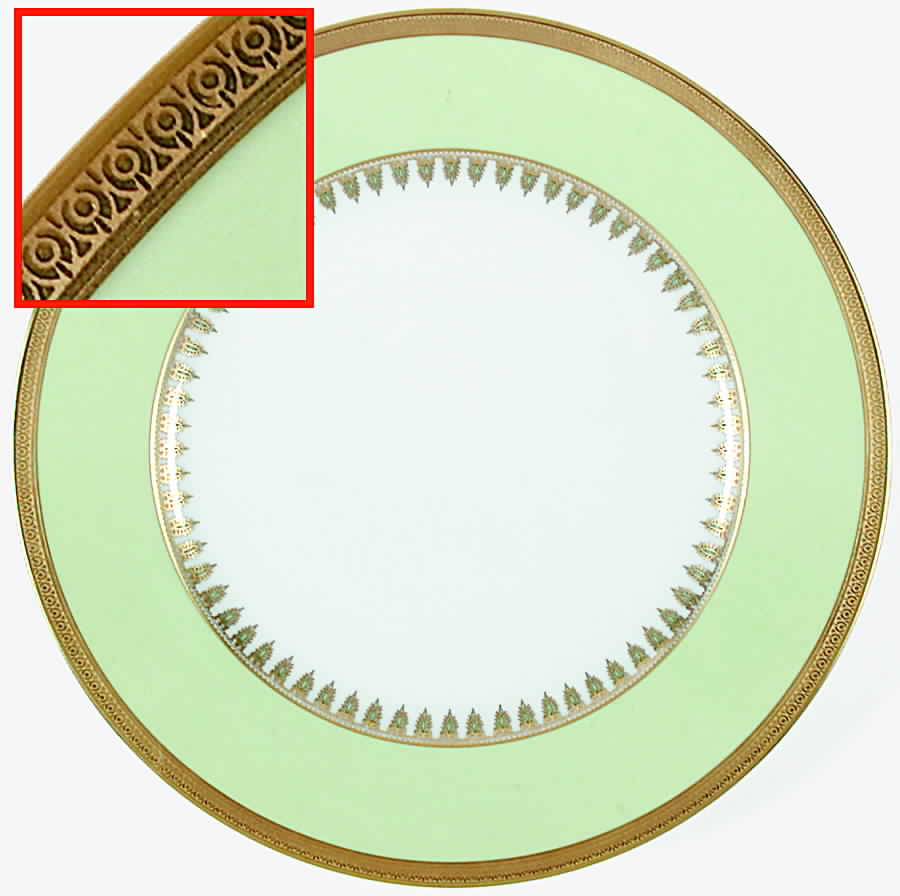 Oasis Green (Green Band, Gold Encrusted) Dinner Plate by Haviland-1