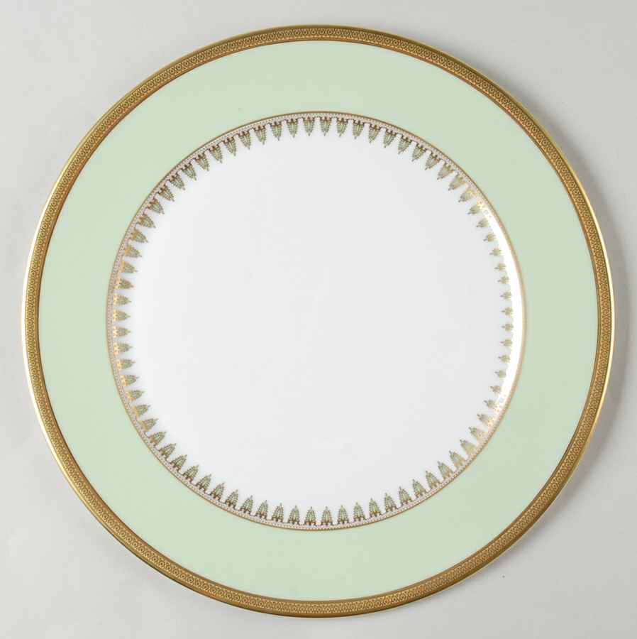 Oasis Green (Green Band, Gold Encrusted) Service Plate (Charger) by Haviland-1