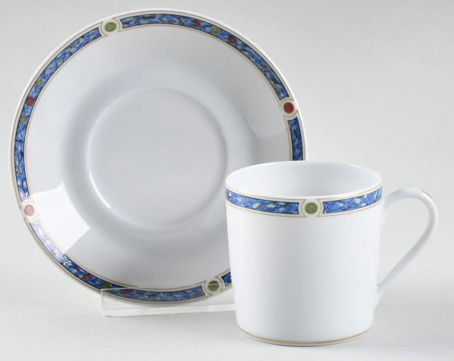 Chatelaine Blue Flat Demitasse Cup & Saucer Set by Haviland-1