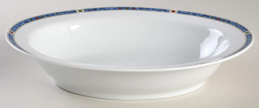 Chatelaine Blue 9" Oval Vegetable Bowl by Haviland-1