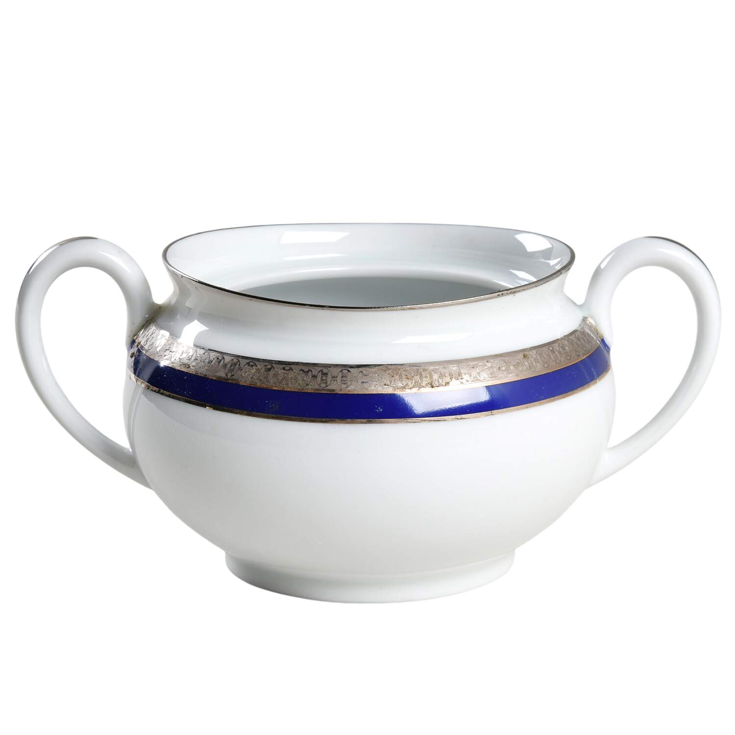 Symphonie Blue Platinum Sugar Bowl No Lid by Haviland-1