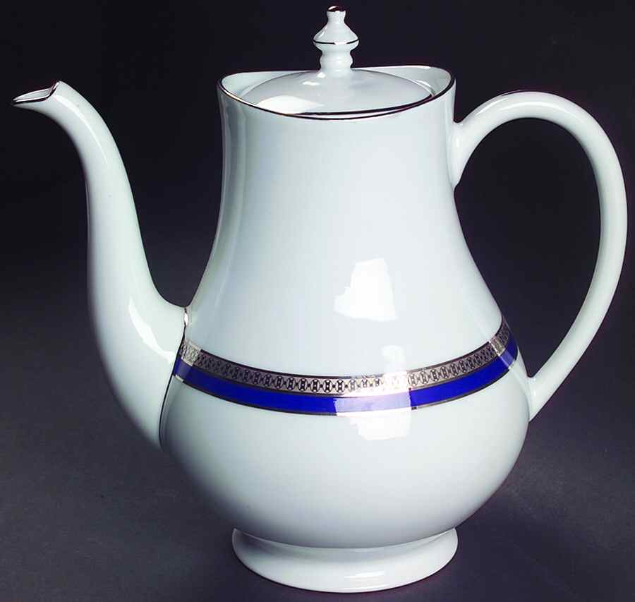 Symphonie Blue Platinum Coffee Pot & Lid by Haviland-1