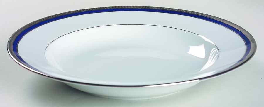 Symphonie Blue Platinum Deep Round Platter by Haviland-1