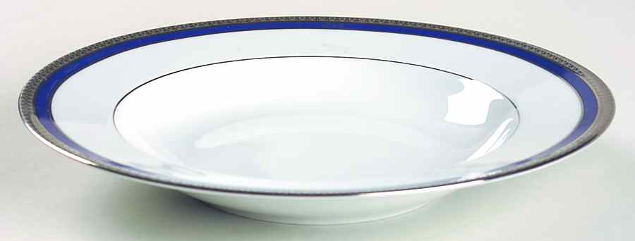 Symphonie Blue Platinum Large Rim Soup Bowl by Haviland-1