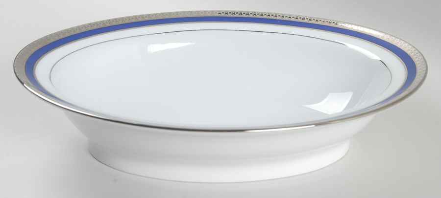 Symphonie Blue Platinum 9" Oval Vegetable Bowl by Haviland-1