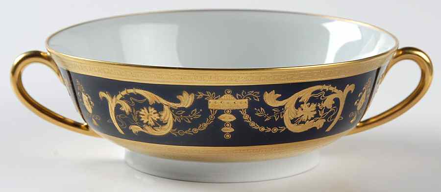 Imperator Cobalt Footed Cream Soup Bowl by Haviland-1