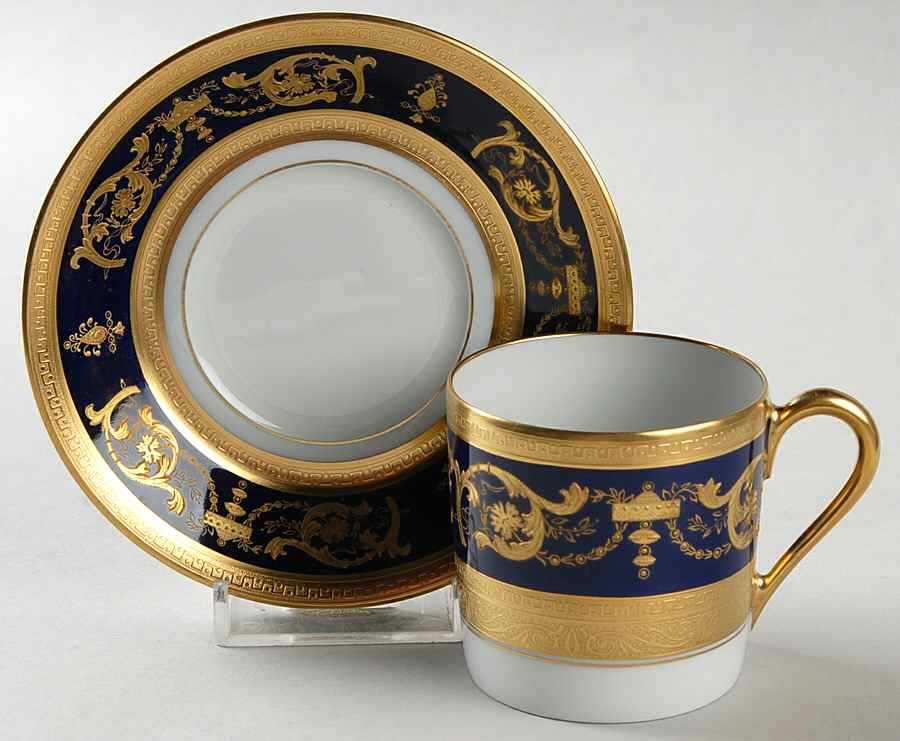 Imperator Cobalt Flat Demitasse Cup & Saucer Set by Haviland-1