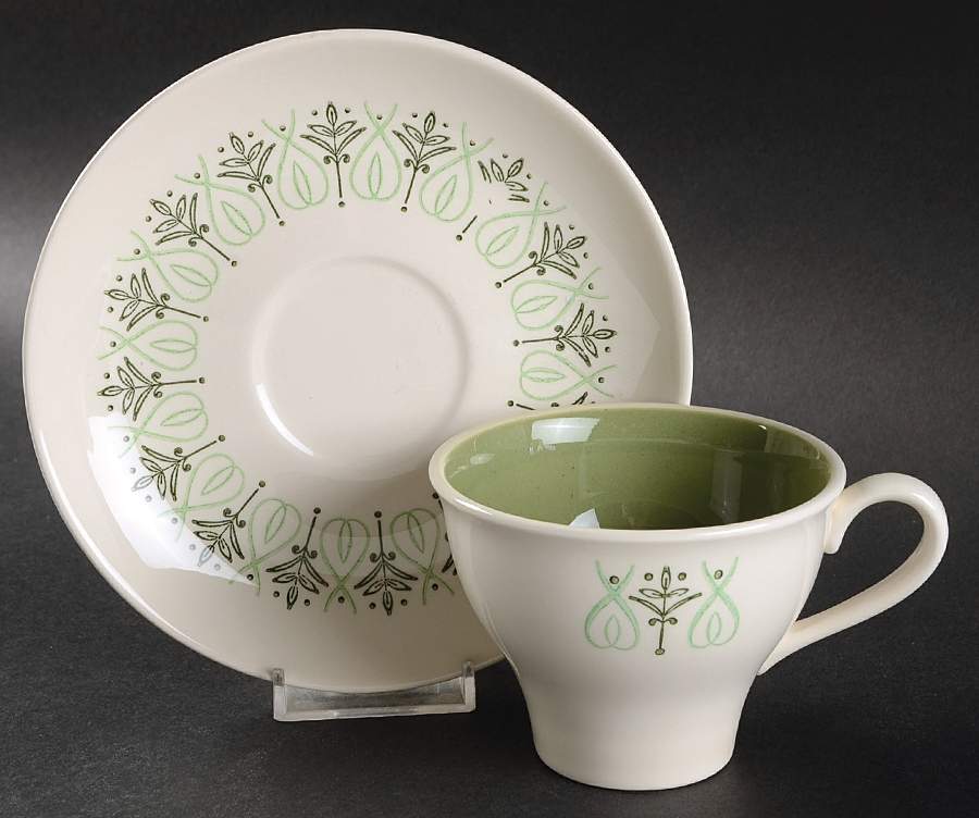 Del Ray Flat Cup & Saucer Set by Harmony House China-1