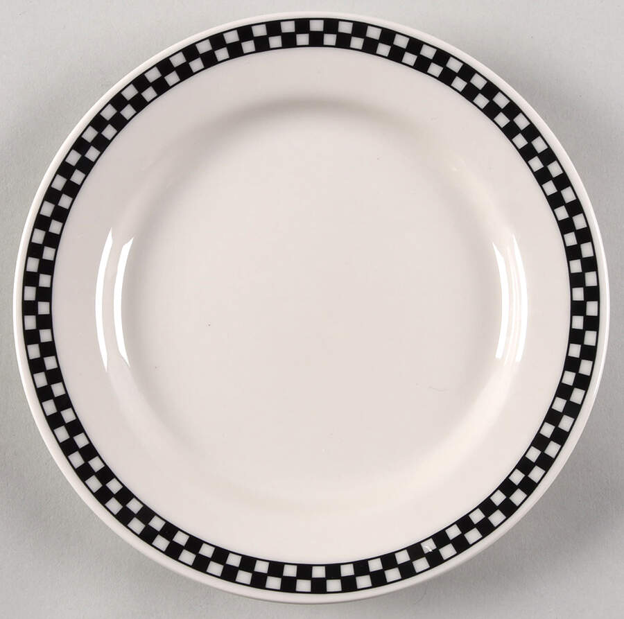 Checkers Black Salad Plate by Homer Laughlin -1