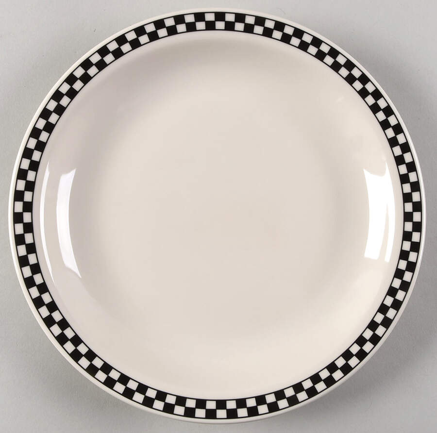 Checkers Black Luncheon Plate by Homer Laughlin -1