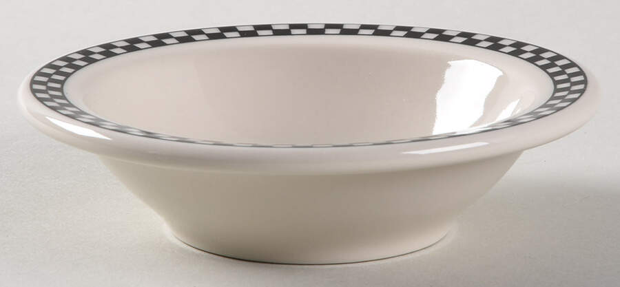 Checkers Black 4 3/4" Fruit Bowl by Homer Laughlin -1