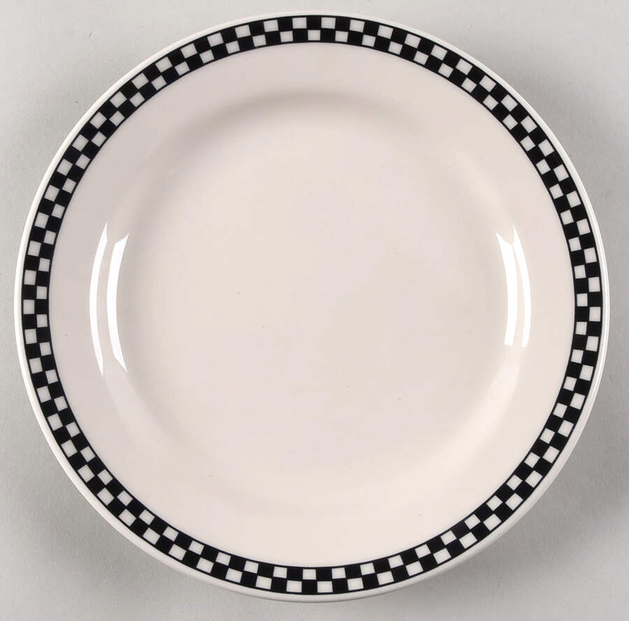 Checkers Black Dessert Luncheon Plate by Homer Laughlin -1