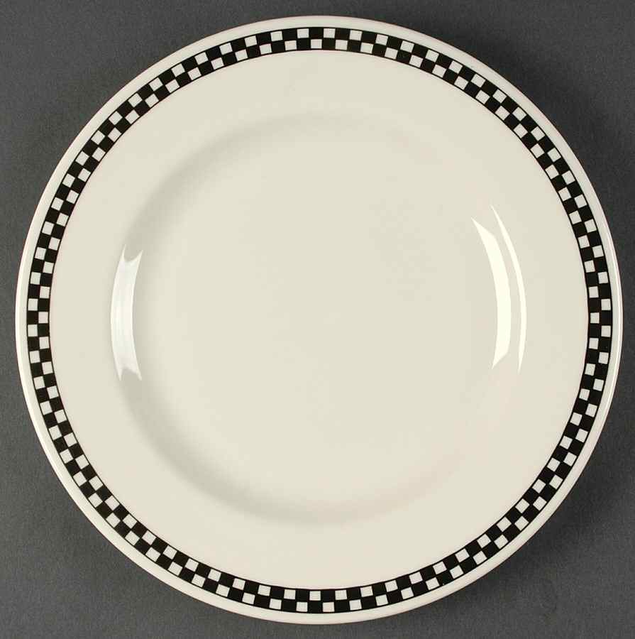 Checkers Black Large Dinner Plate by Homer Laughlin -1