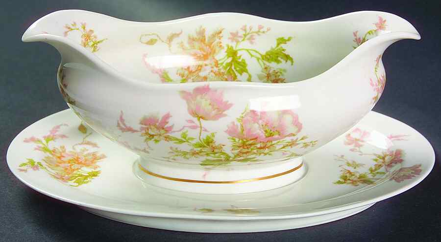 Schleiger 79a Gravy Boat with Attached Underplate by Haviland-1
