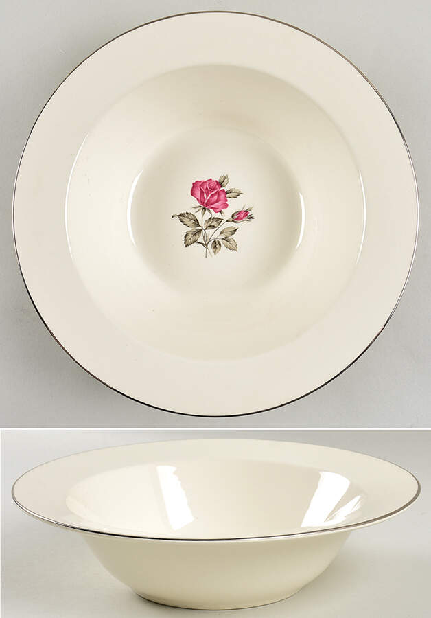 Tiffany Rose 9" Round Vegetable Bowl by Homer Laughlin -1