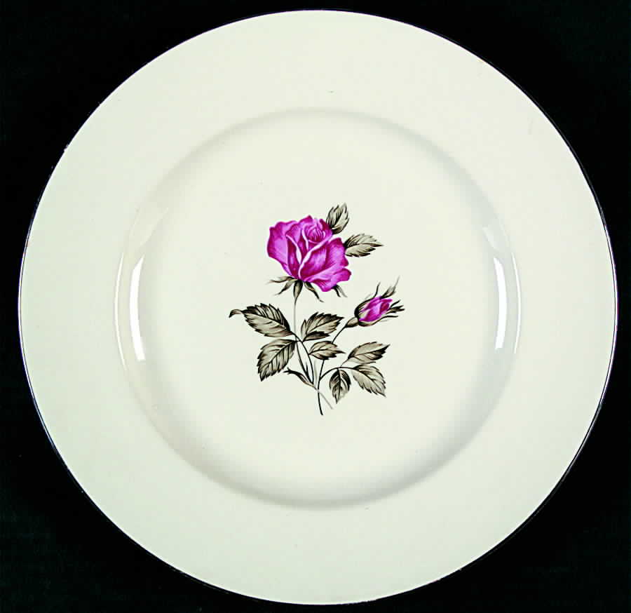 Tiffany Rose Dinner Plate by Homer Laughlin -1
