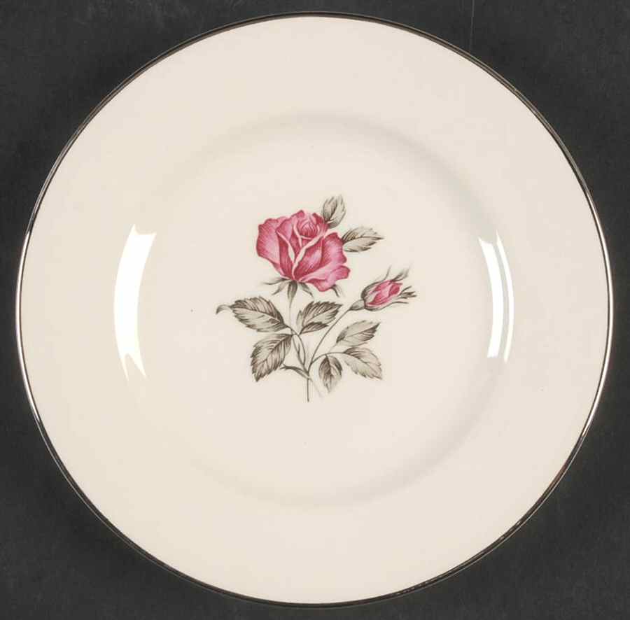 Tiffany Rose Bread & Butter Plate by Homer Laughlin -1