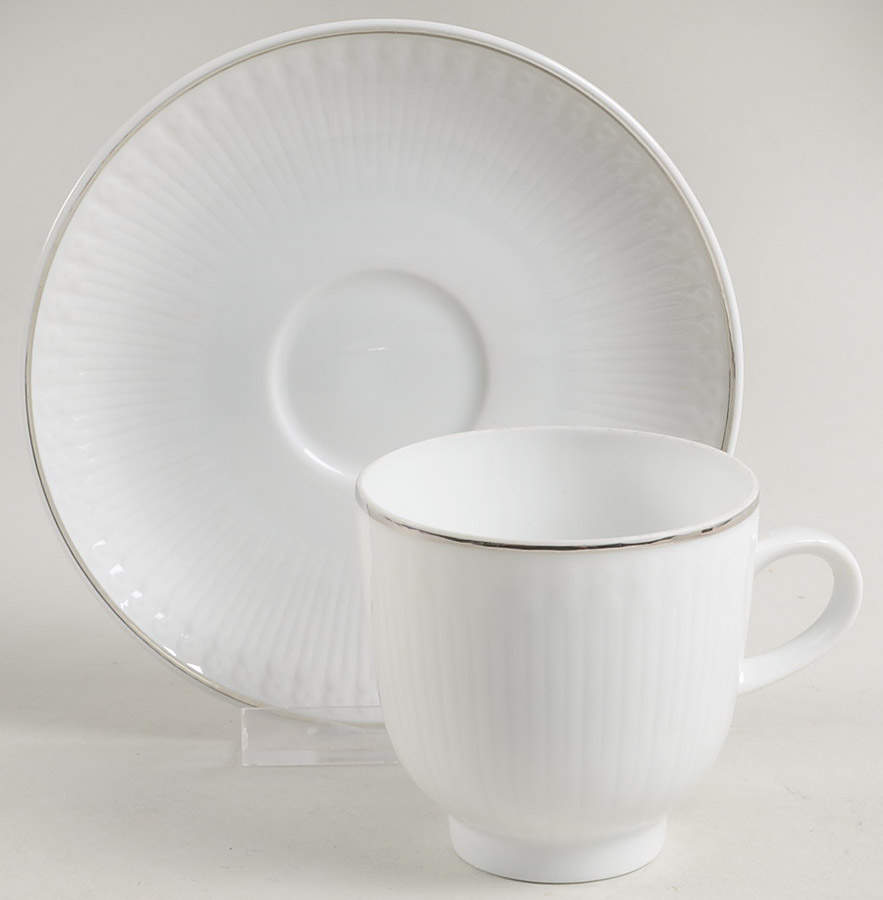 Elite Platinum Footed Cup & Saucer Set by Hutschenreuther-1