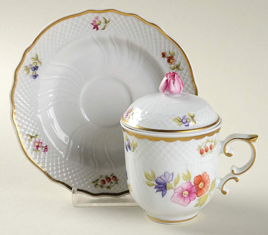 Alba Regia 3-Piece Pot de Creme with Underplate by Hollohaza-1