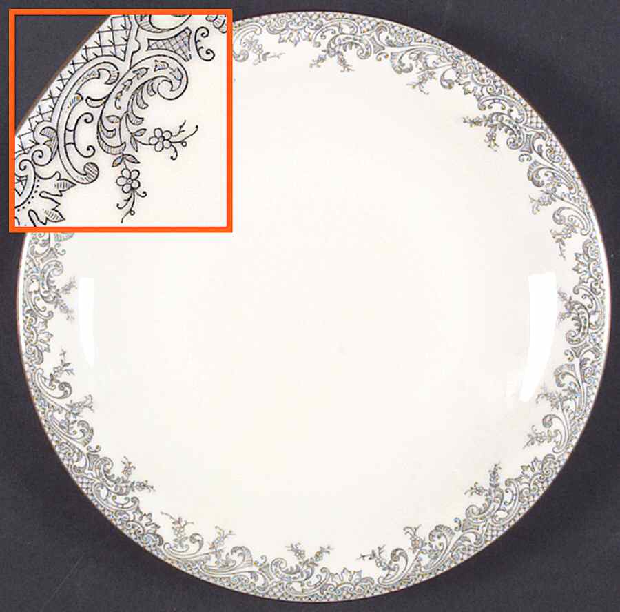Grey Lace Dinner Plate by Hutschenreuther-1