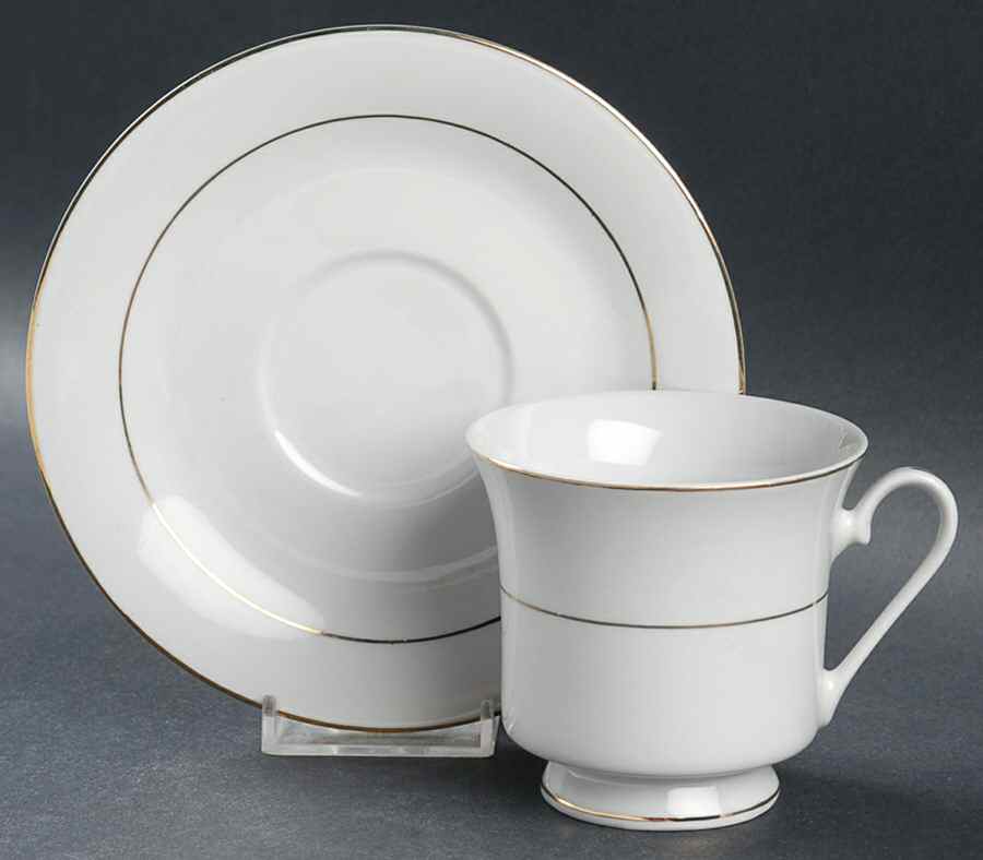 Golden Reflections Footed Cup & Saucer Set by SHI (China)-1