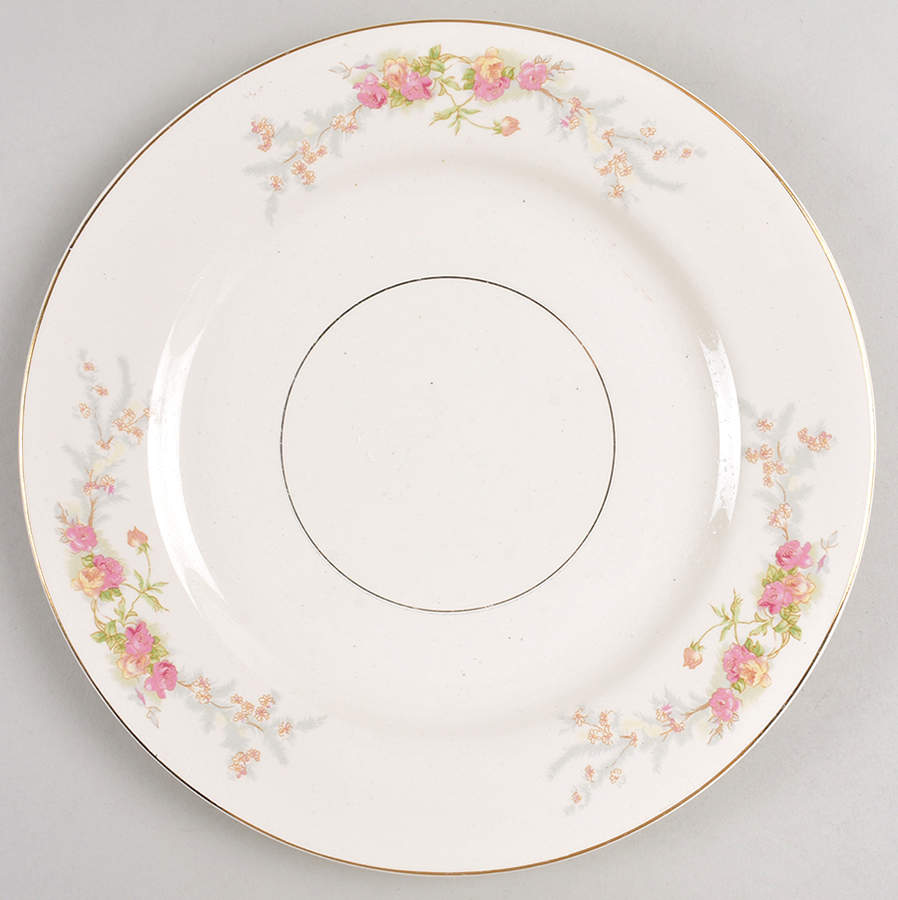Sweetheart Rose (Gold Verge) Dinner Plate by Harker-1