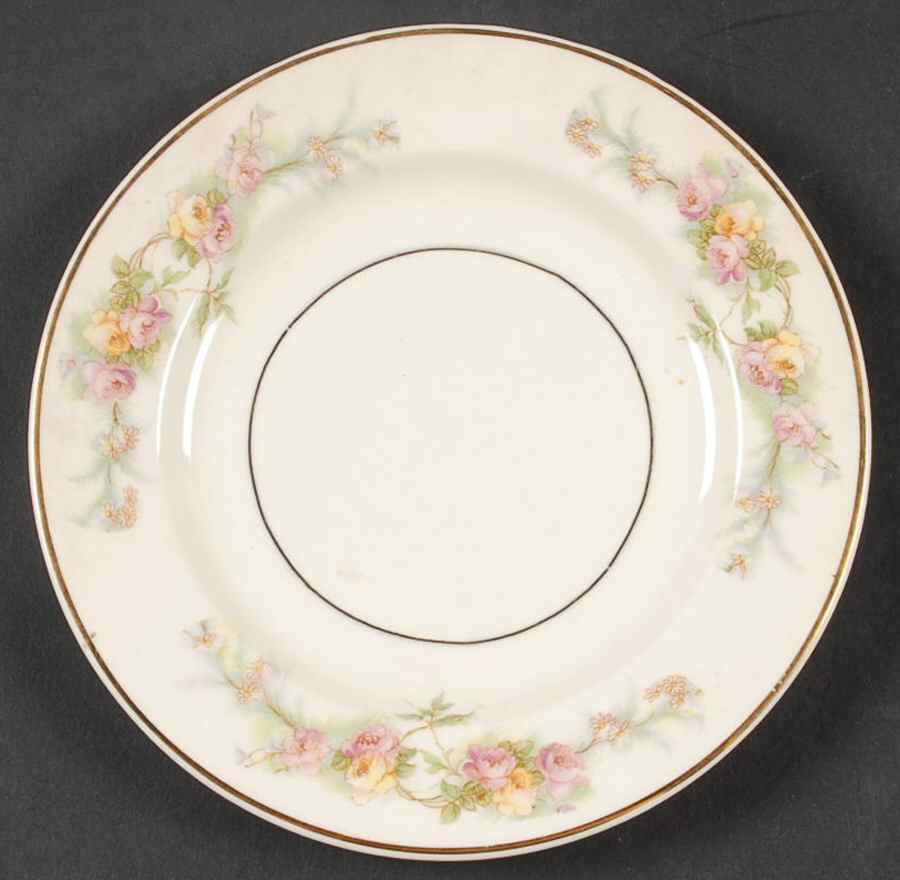 Sweetheart Rose (Gold Verge) Bread & Butter Plate by Harker-1