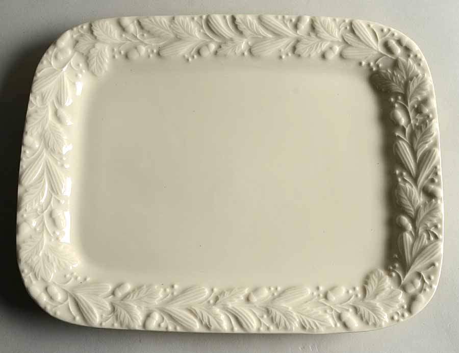 White Relief 12" Oval Serving Platter by Hartstone-1