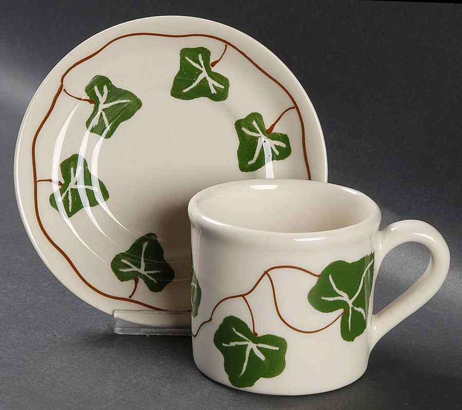 Ivy Flat Cup & Saucer Set by Hartstone-1