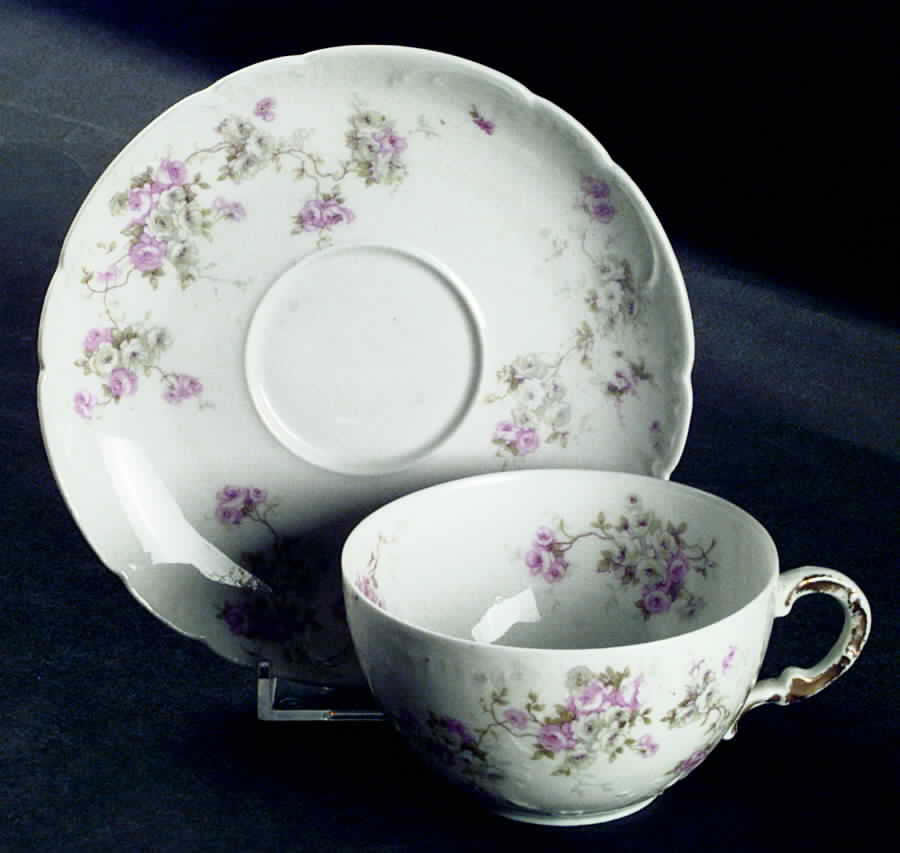 Schleiger 320e (Scalloped) Flat Cup & Saucer Set by Haviland-1