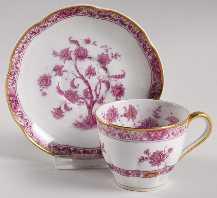 Arbre Des Indies Purple Flat Demitasse Cup & Saucer Set by Haviland-1