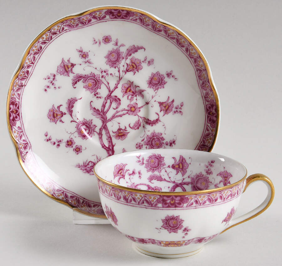 Arbre Des Indies Purple Flat Cup & Saucer Set by Haviland-1