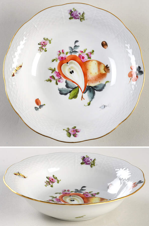 Fruit & Flowers Oatmeal Bowl by Herend-1