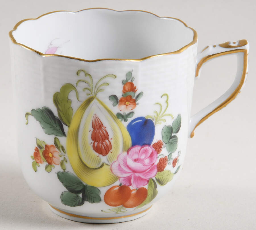 Fruit & Flowers Flat Demitasse Cup by Herend-1