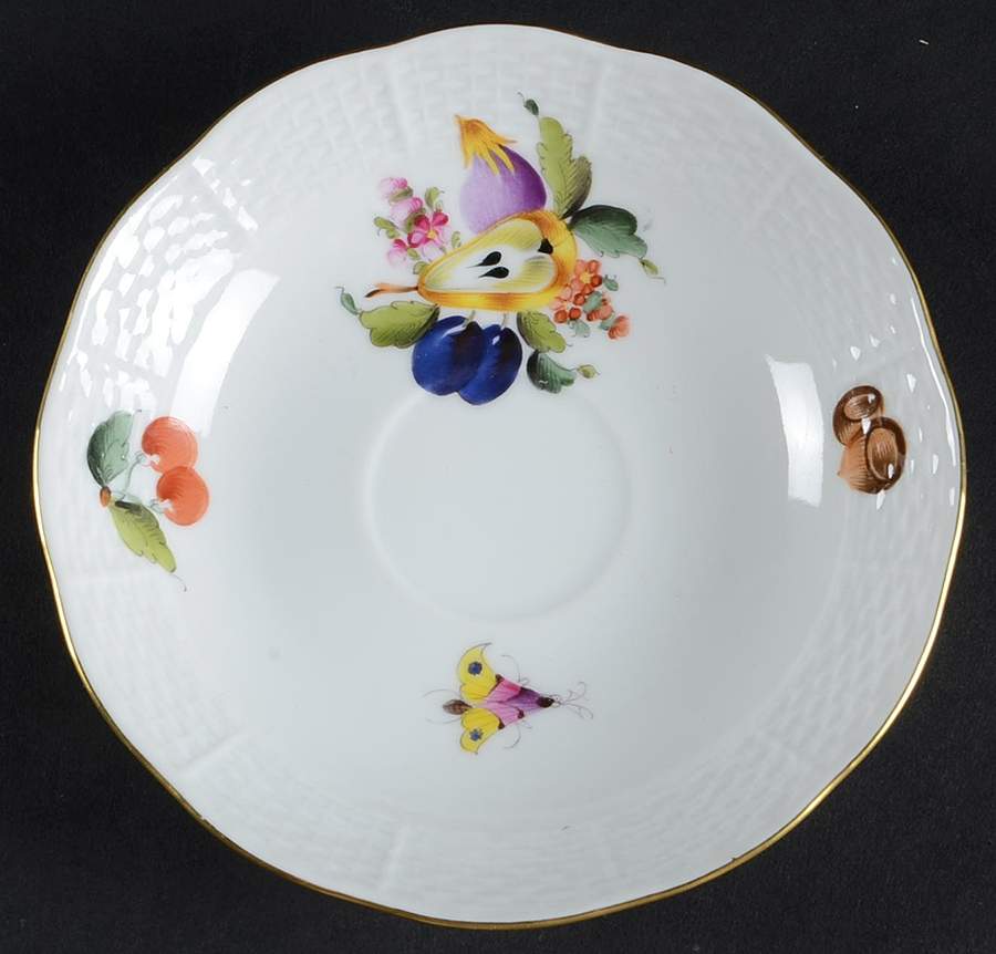 Fruit & Flowers Saucer for Flat Demitasse Cup by Herend-1