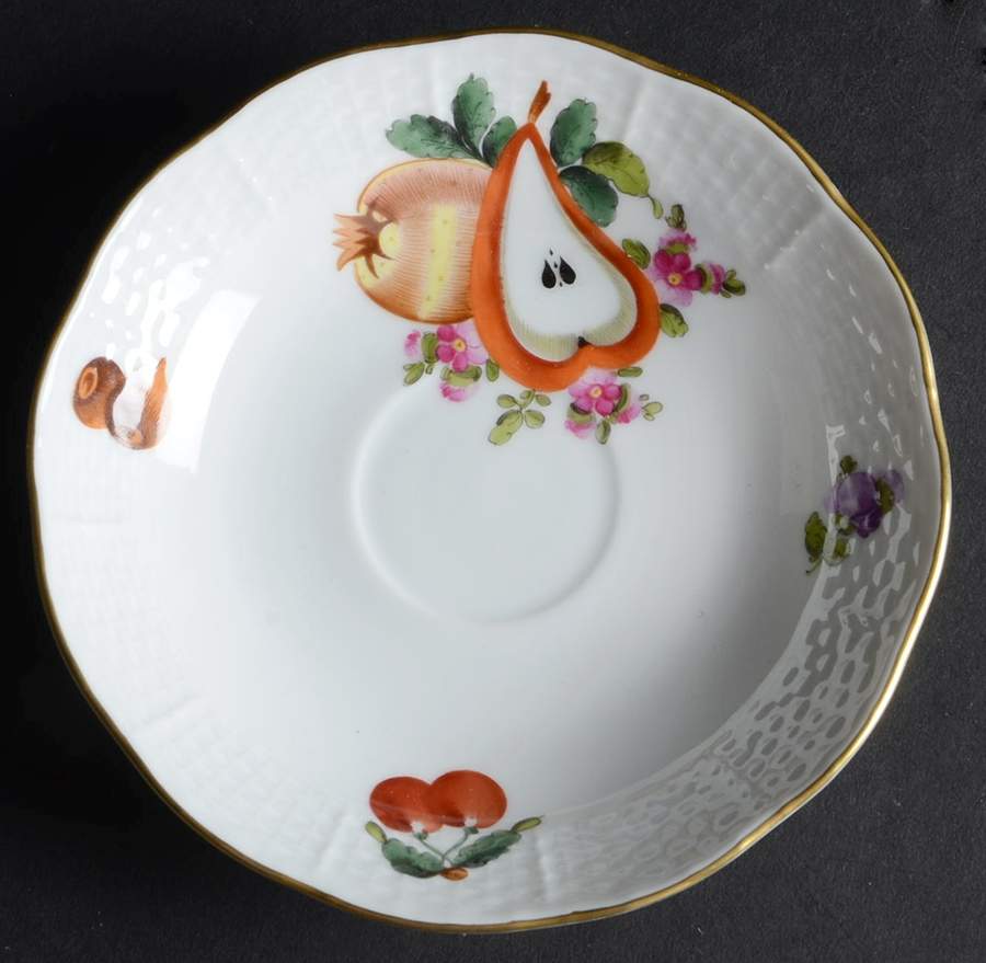 Fruit & Flowers Saucer for Flat Demitasse Cup by Herend-1