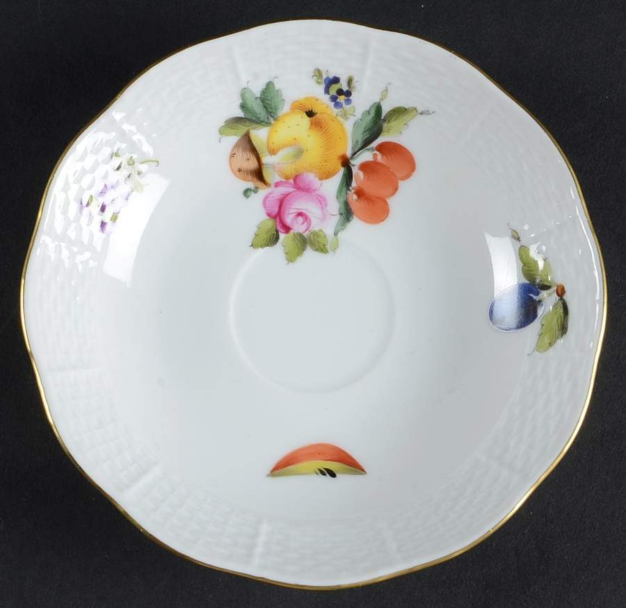 Fruit & Flowers Saucer for Flat Demitasse Cup by Herend-1