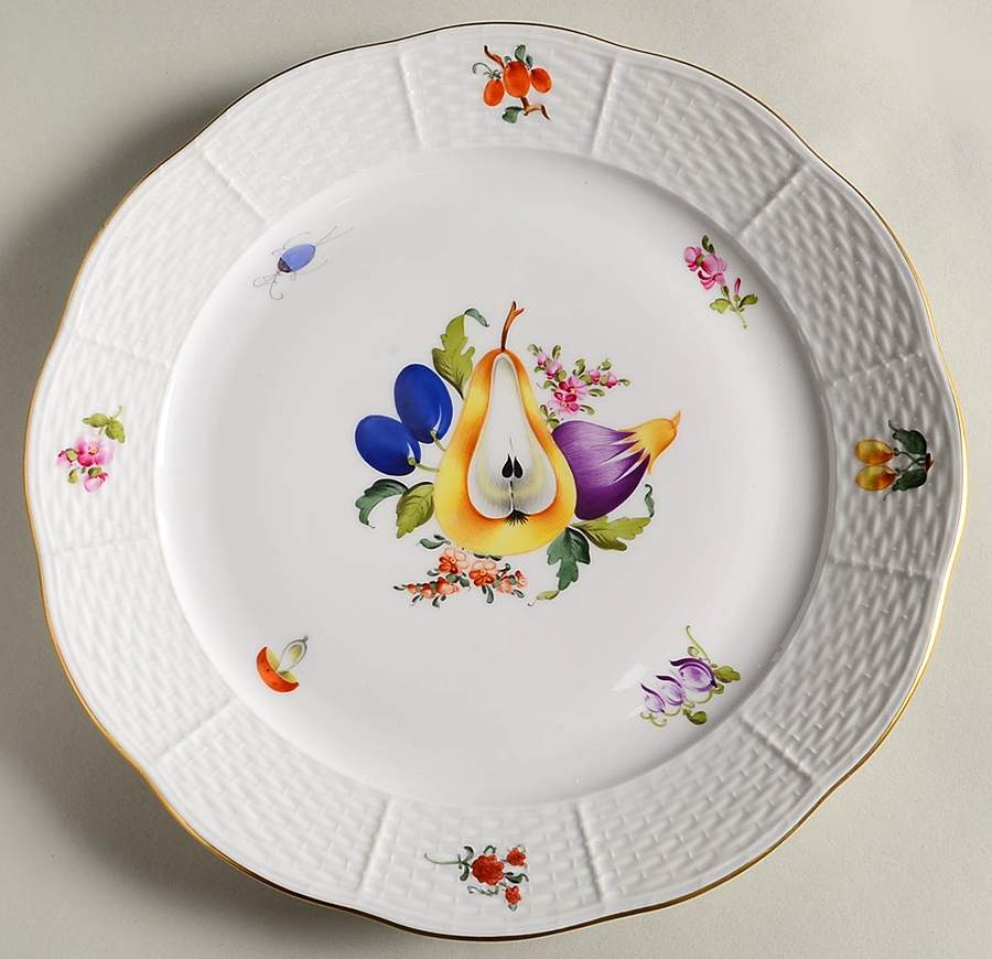 Fruit & Flowers Dinner Plate by Herend-1
