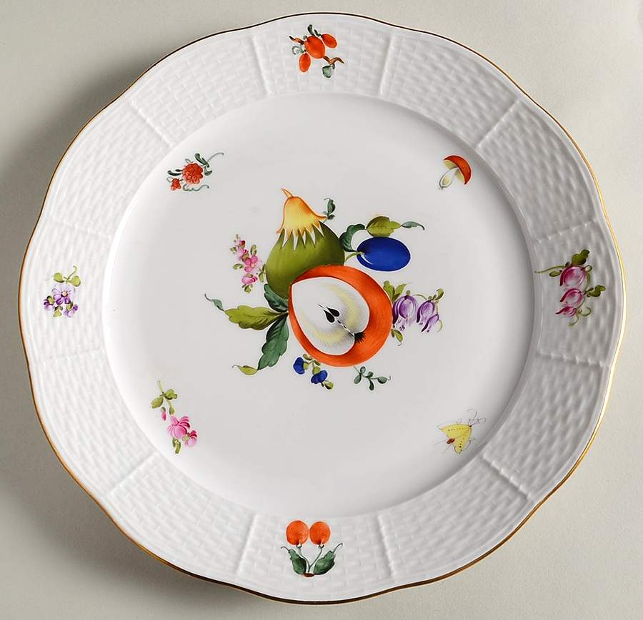 Fruit & Flowers Dinner Plate by Herend-1
