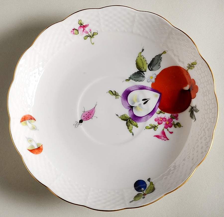 Fruit & Flowers Saucer for Breakfast Cup by Herend-1