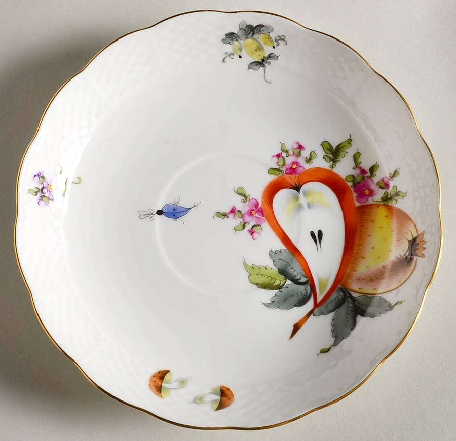 Fruit & Flowers Saucer for Breakfast Cup by Herend-1